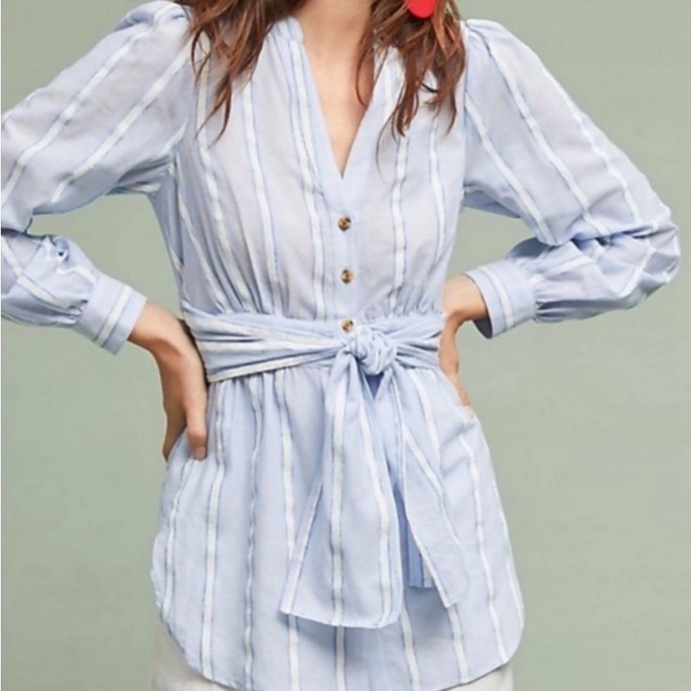 Anthropologie Building 13 Tie Waist Blouse